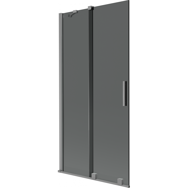 Mexen Velar Duschabtrennung 2-flügelig, verschiebbar 90 x 150 cm, Graphit, Gun Metal - 896-090-000-41-95