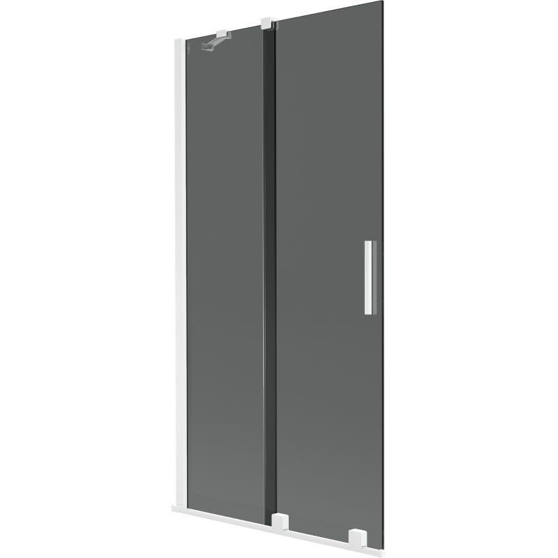 Mexen Velar Duschwand 2-flügelig schiebbar 95 x 150 cm, Graphit, Weiß - 896-095-000-41-20