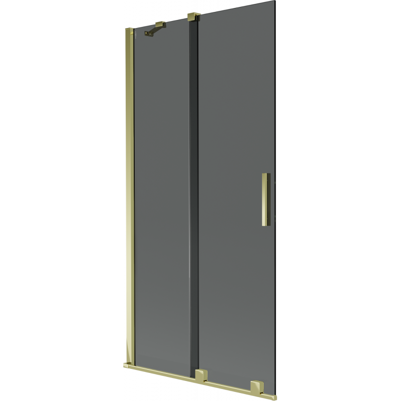 Mexen Velar Duschwand für die Badewanne, 2-teilig, verschiebbar, 95 x 150 cm, graphit, gold - 896-095-000-41-50
