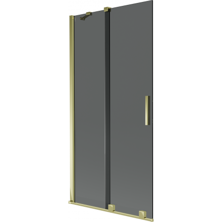 Mexen Velar Duschwand für die Badewanne, 2-teilig, verschiebbar, 95 x 150 cm, graphit, gold - 896-095-000-41-50