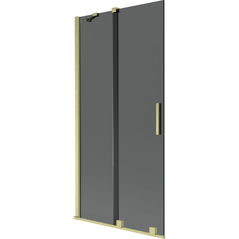 Mexen Velar Duschwand 2-flügelig verschiebbar 95 x 150 cm, Graphit, gebürstetes Gold - 896-095-000-41-55