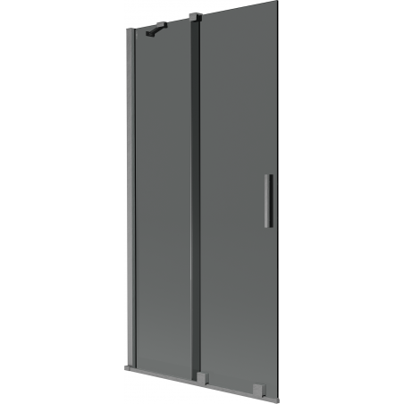 Mexen Velar Badewannenabtrennung 2-flügelig verschiebbar 95 x 150 cm, Graphit, gebürstet Gun Grey - 896-095-000-41-66