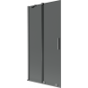 Mexen Velar Badewannenabtrennung 2-flügelig verschiebbar 95 x 150 cm, Graphit, gebürstet Gun Grey - 896-095-000-41-66