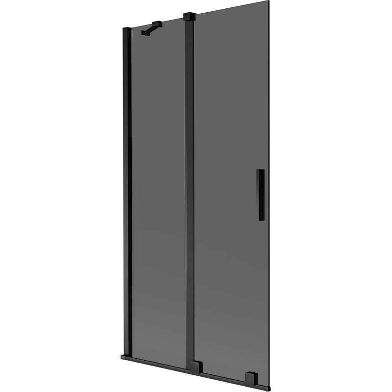 Mexen Velar Badewannenabtrennung, 2-flügelig, schiebbar 95 x 150 cm, graphit, schwarz - 896-095-000-41-70