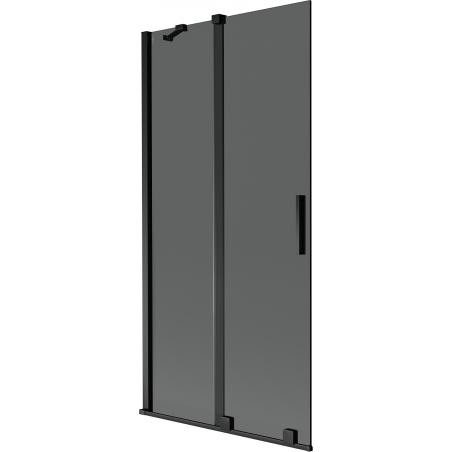 Mexen Velar Badewannenabtrennung, 2-flügelig, schiebbar 95 x 150 cm, graphit, schwarz - 896-095-000-41-70