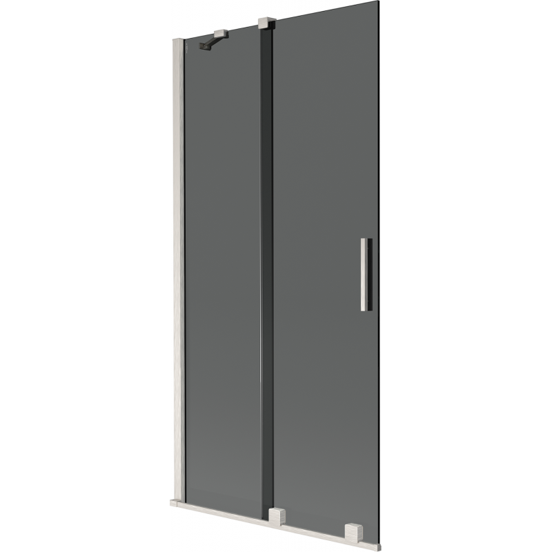 Mexen Velar 2-flügelige Duschabtrennung, 95 x 150 cm, Graphit, gebürstetes Nickel - 896-095-000-41-97