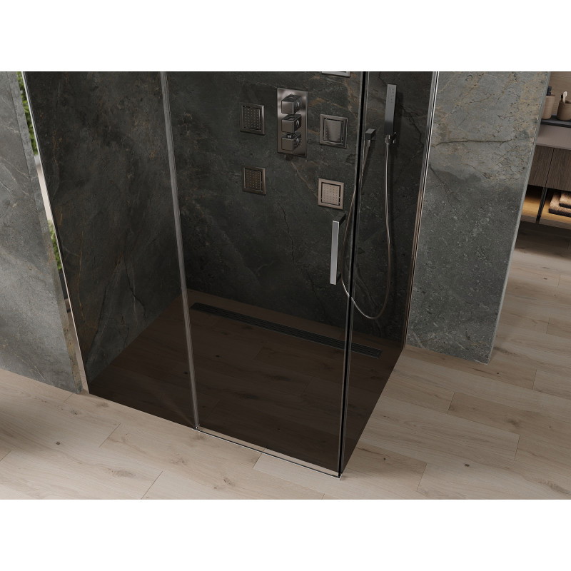 Mexen Omega Schiebeduschkabine 100 x 70 cm, Grafit, Chrom - 825-100-070-01-40