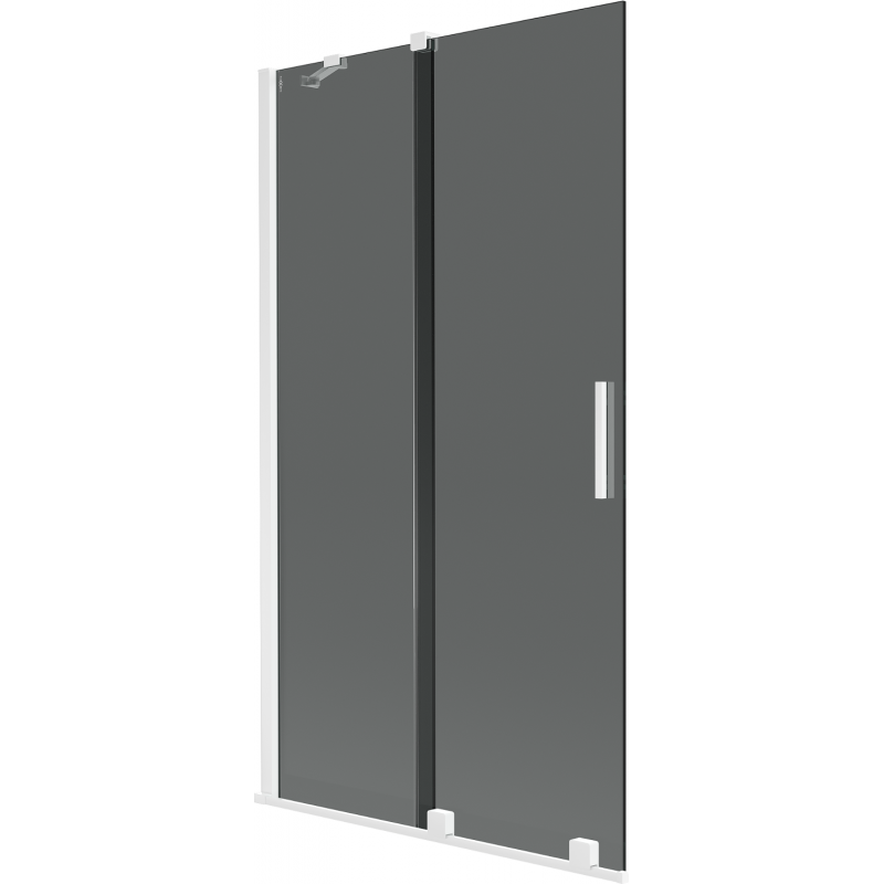 Mexen Velar Duschabtrennung 2-flügelig verschiebbar 100 x 150 cm, Graphit, Weiß - 896-100-000-41-20