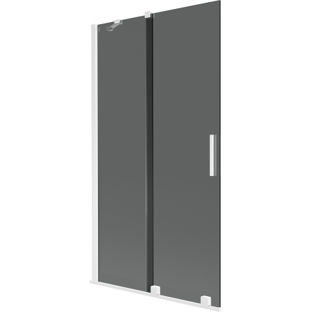 Mexen Velar Duschabtrennung 2-flügelig verschiebbar 100 x 150 cm, Graphit, Weiß - 896-100-000-41-20