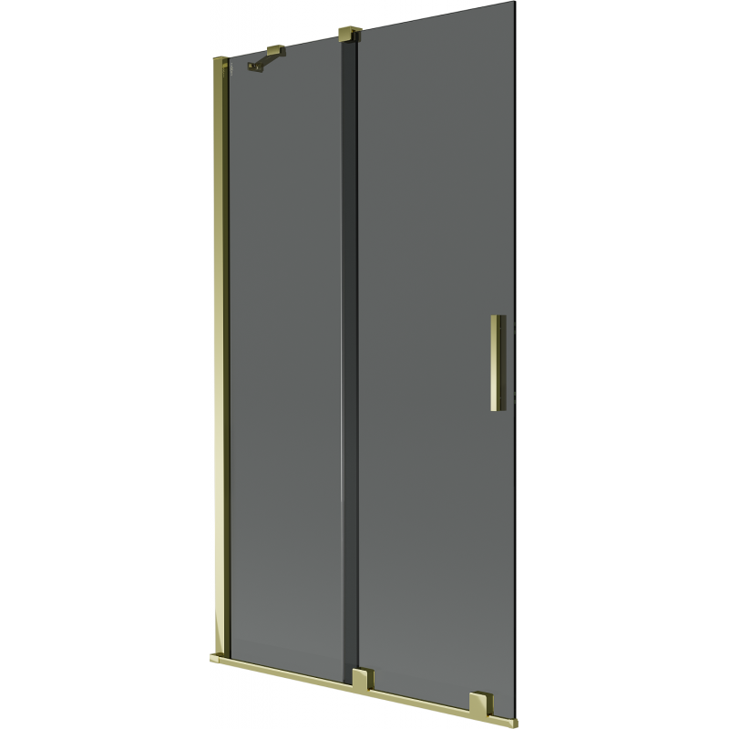 Mexen Velar Duschwand, 2-flügelig, verschiebbar 100 x 150 cm, Graphit, Gold - 896-100-000-41-50