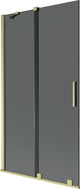 Mexen Velar Bademantelschutzwand 2-flügelig verschiebbar 100 x 150 cm, Graphit, gebürstetes Gold - 896-100-000-41-55