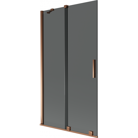 Mexen Velar Badewannenabtrennung 2-flügelig verschiebbar 100 x 150 cm, Graphit, Roségold - 896-100-000-41-60