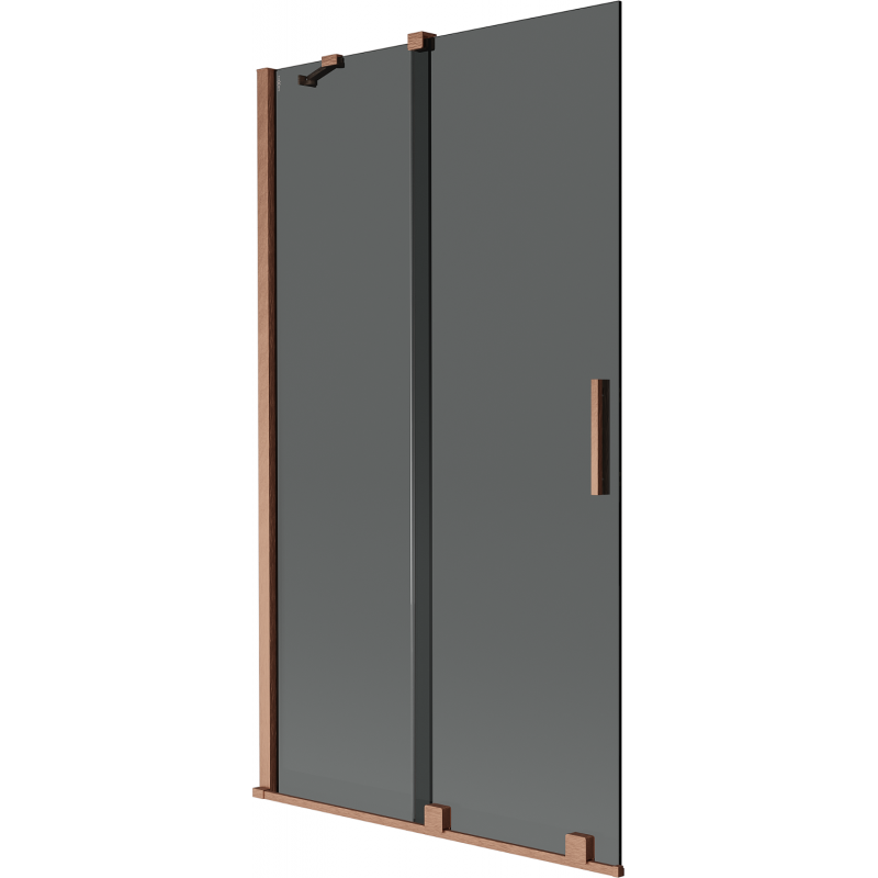 Mexen Velar Duschwand 2-flügelig verschiebbar 100 x 150 cm, Graphit, gebürstetes Kupfer - 896-100-000-41-65