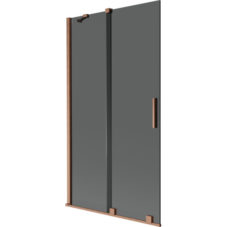 Mexen Velar Duschwand 2-flügelig verschiebbar 100 x 150 cm, Graphit, gebürstetes Kupfer - 896-100-000-41-65