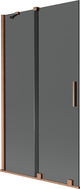Mexen Velar Duschwand 2-flügelig verschiebbar 100 x 150 cm, Graphit, gebürstetes Kupfer - 896-100-000-41-65