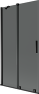 Mexen Velar Duschabtrennung, 2-flügelig verschiebbar 100 x 150 cm, Graphit, Schwarz - 896-100-000-41-70
