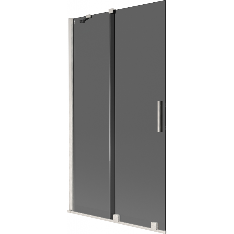 Mexen Velar Duschabtrennung, 2-teilig verschiebbar, 100 x 150 cm, Graphit, gebürstetes Nickel - 896-100-000-41-97