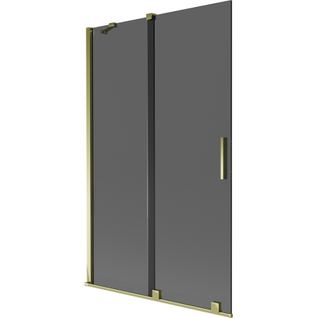 Mexen Velar Badewannenabtrennung, 2-flügelig, verschiebbar, 110 x 150 cm, graphit, gold - 896-110-000-41-50