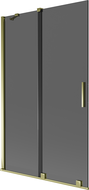 Mexen Velar Badewannenabtrennung, 2-flügelig, verschiebbar, 110 x 150 cm, graphit, gold - 896-110-000-41-50