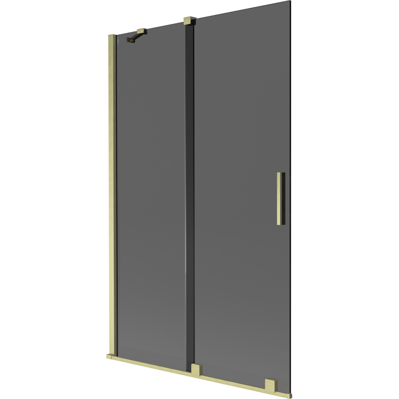 Mexen Velar 2-flügelige verschiebbare Badewannenwand 110 x 150 cm, graphit, gebürstetes Gold - 896-110-000-41-55