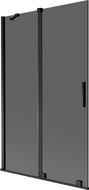 Mexen Velar Duschwand, 2-flügelig, 110 x 150 cm, Graphit, Schwarz - 896-110-000-41-70