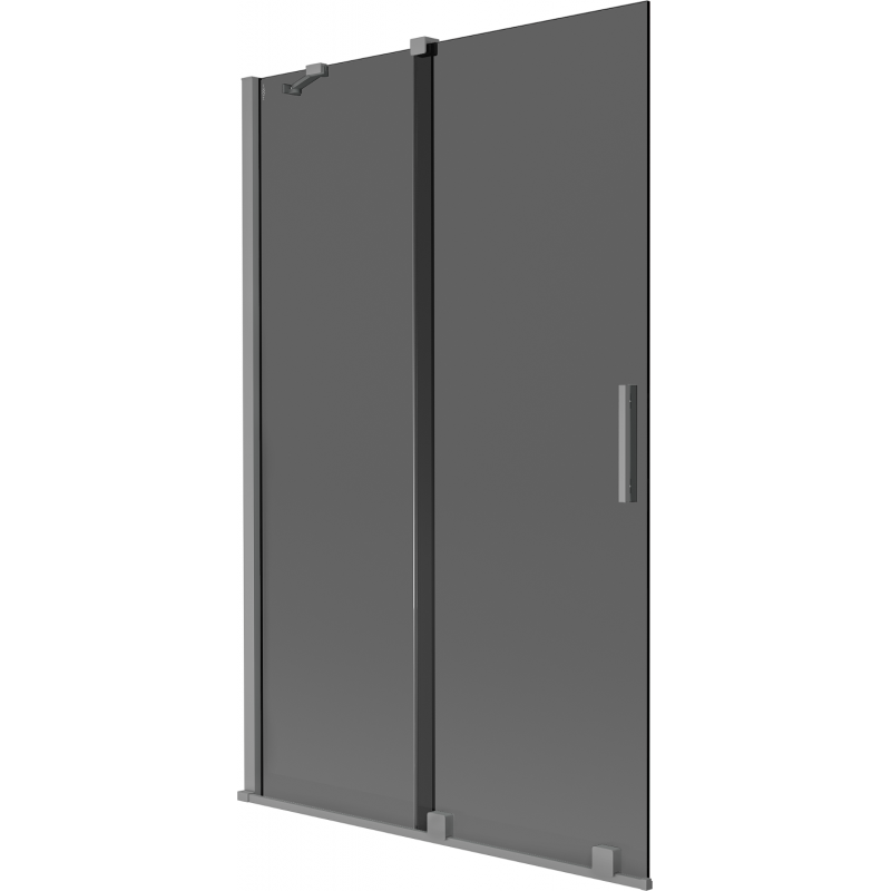 Mexen Velar 2-flügelige, verschiebbare Badewannenwand 110 x 150 cm, Graphit, Gun Metal - 896-110-000-41-95