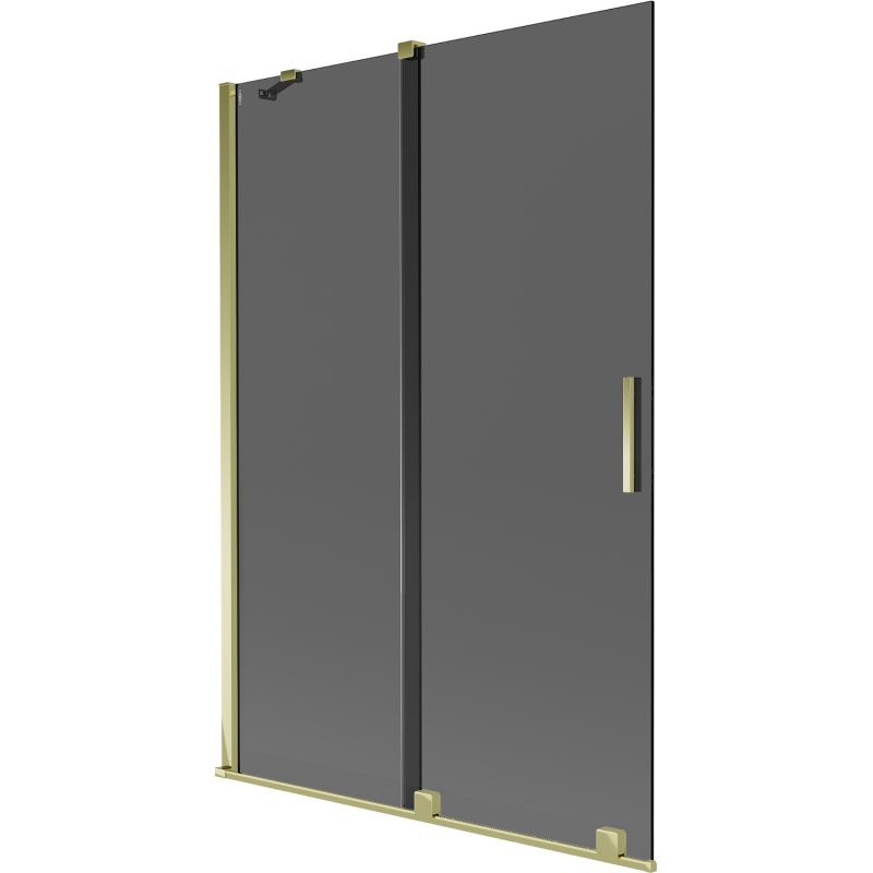 Mexen Velar Duschwand 2-flügelig, verschiebbar 120 x 150 cm, Graphit, Gold - 896-120-000-41-50