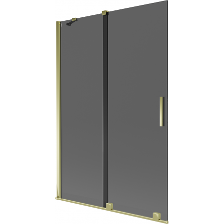 Mexen Velar Duschwand 2-flügelig, verschiebbar 120 x 150 cm, Graphit, Gold - 896-120-000-41-50
