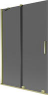 Mexen Velar Duschwand 2-flügelig, verschiebbar 120 x 150 cm, Graphit, Gold - 896-120-000-41-50