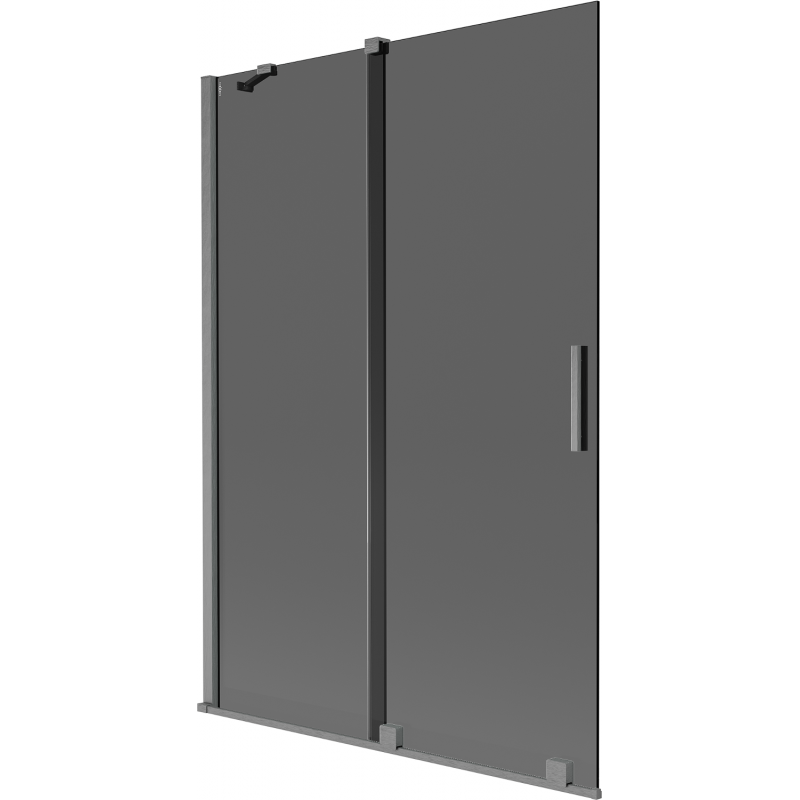 Mexen Velar 2-flügelige, verschiebbare Badewannenabtrennung 120 x 150 cm, graphit, gebürstet gun gray - 896-120-000-41-66