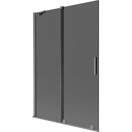 Mexen Velar 2-flügelige, verschiebbare Badewannenabtrennung 120 x 150 cm, graphit, gebürstet gun gray - 896-120-000-41-66
