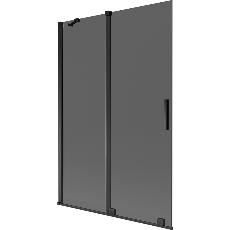 Mexen Velar Badewannenabtrennung 2-flügelig verschiebbar 120 x 150 cm, graphit, schwarz - 896-120-000-41-70