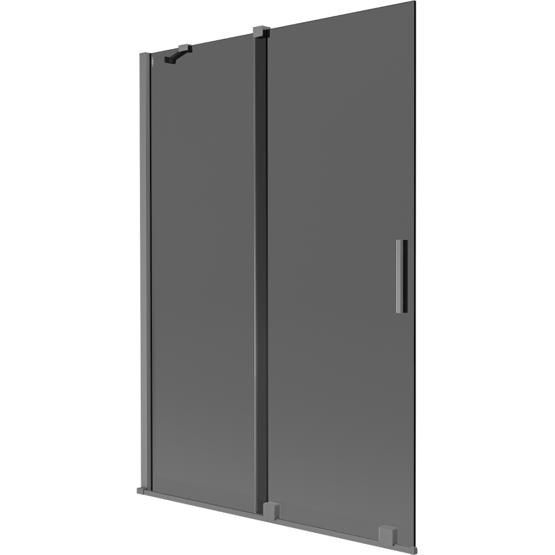 Mexen Velar Badewannenabtrennung 2-flügelig verschiebbar 120 x 150 cm, Graphit, Gun Metal - 896-120-000-41-95