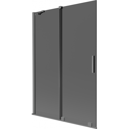 Mexen Velar Badewannenabtrennung 2-flügelig verschiebbar 120 x 150 cm, Graphit, Gun Metal - 896-120-000-41-95