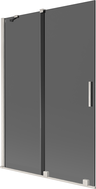 Mexen Velar Badewannenabtrennung 2-flügelig, verschiebbar 120 x 150 cm, Graphit, gebürsteter Nickel - 896-120-000-41-97