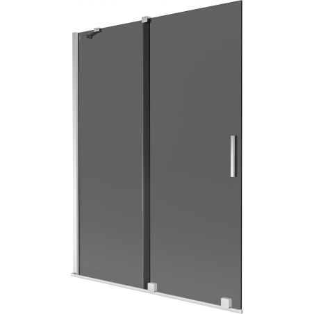 Mexen Velar Badewannenabtrennung 2-flügelig schiebbar 130 x 150 cm, Graphit, Chrom - 896-130-000-41-01