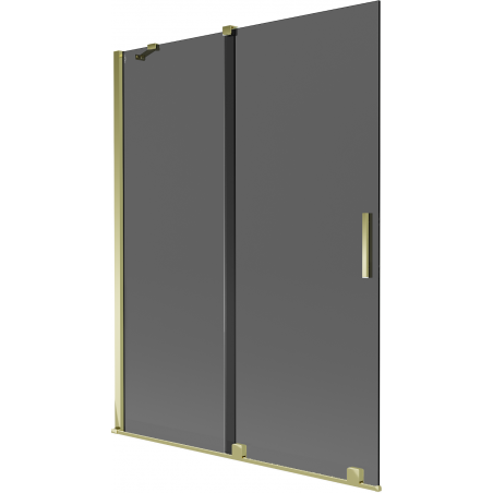 Mexen Velar 2-flügelige, verschiebbare Badewannenabtrennung 130 x 150 cm, Graphit, Gold - 896-130-000-41-50