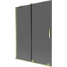 Mexen Velar 2-flügelige, verschiebbare Badewannenabtrennung 130 x 150 cm, Graphit, Gold - 896-130-000-41-50