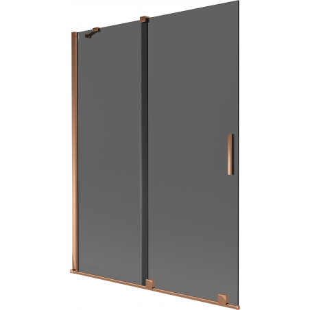 Mexen Velar Wannenschirm 2-flügelig, verschiebbar 130 x 150 cm, Graphit, Roségold - 896-130-000-41-60