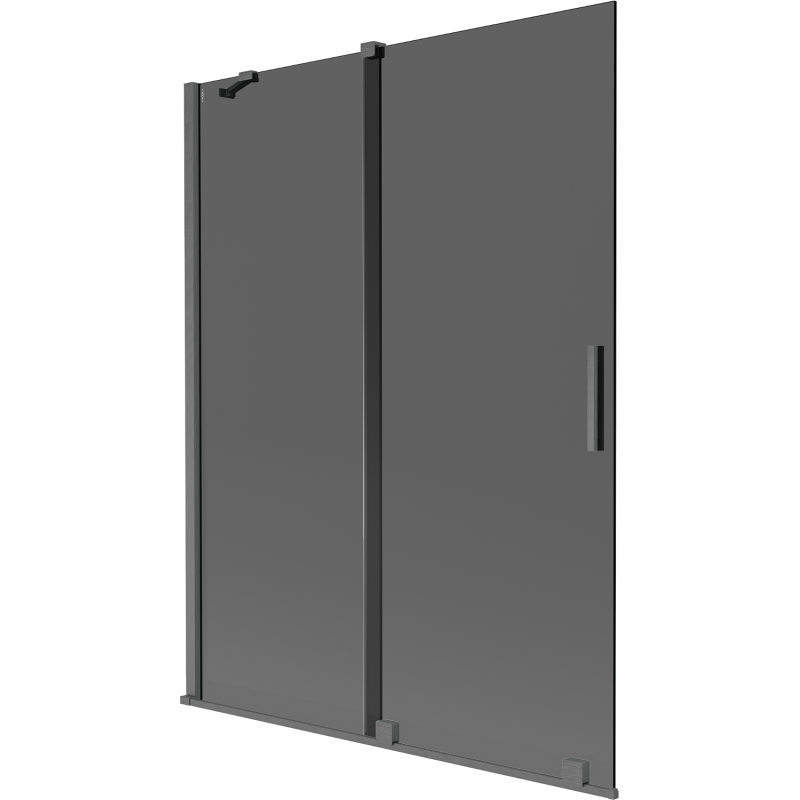 Mexen Velar Wannenabtrennung 2-flügelig zum Schieben 130 x 150 cm, Grafit, Gun Gray gebürstet - 896-130-000-41-66