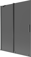 Mexen Velar Wannenabtrennung 2-flügelig zum Schieben 130 x 150 cm, Grafit, Gun Gray gebürstet - 896-130-000-41-66