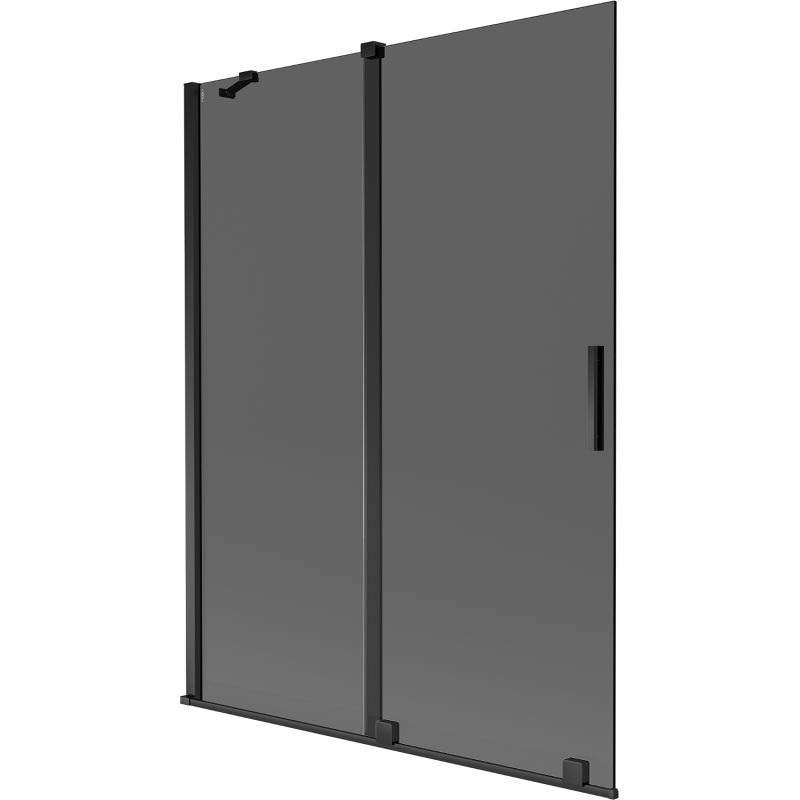 Mexen Velar Badewannenwand 2-flügelig verschiebbar 130 x 150 cm, Graphit, Schwarz - 896-130-000-41-70