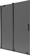 Mexen Velar Badewannenwand 2-flügelig verschiebbar 130 x 150 cm, Graphit, Schwarz - 896-130-000-41-70