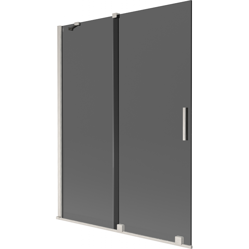 Mexen Velar Zwei-Flügel-Duschabtrennung 130 x 150 cm, Grafit, gebürsteter Nickel - 896-130-000-41-97