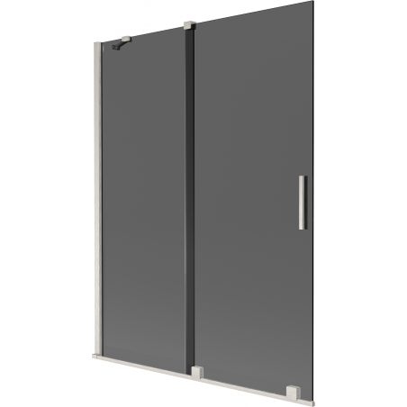 Mexen Velar Zwei-Flügel-Duschabtrennung 130 x 150 cm, Grafit, gebürsteter Nickel - 896-130-000-41-97