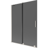 Mexen Velar Zwei-Flügel-Duschabtrennung 130 x 150 cm, Grafit, gebürsteter Nickel - 896-130-000-41-97