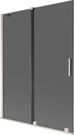 Mexen Velar Zwei-Flügel-Duschabtrennung 130 x 150 cm, Grafit, gebürsteter Nickel - 896-130-000-41-97