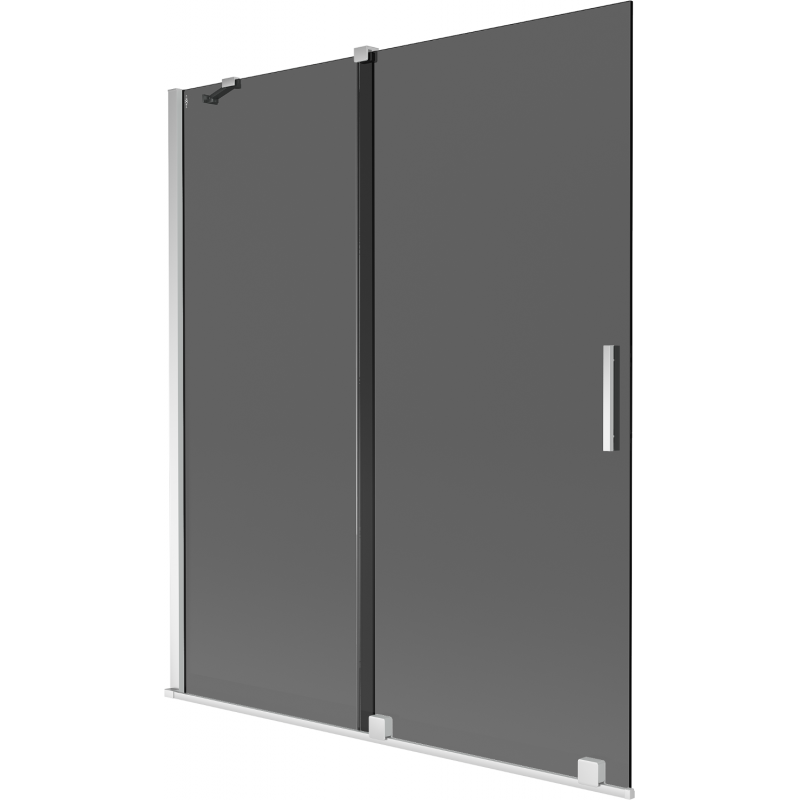 Mexen Velar 2-flügelige, verschiebbare Badewannenabtrennung 140 x 150 cm, Graphit, Chrom - 896-140-000-41-01