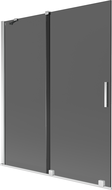 Mexen Velar 2-flügelige, verschiebbare Badewannenabtrennung 140 x 150 cm, Graphit, Chrom - 896-140-000-41-01