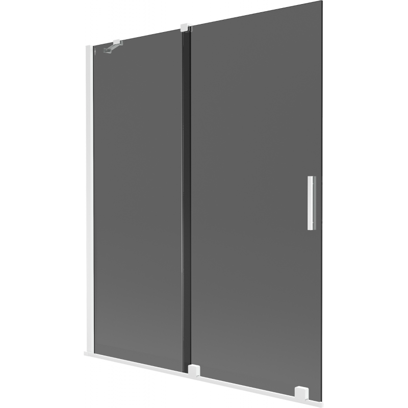 Mexen Velar 2-flügelige verschiebbare Badewannenfaltwand 140 x 150 cm, Graphit, Weiß - 896-140-000-41-20